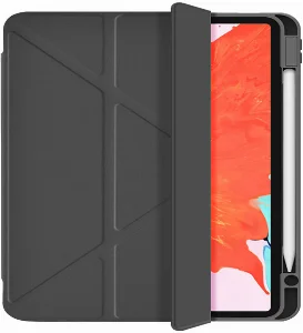 Apple iPad 10.9 2022 (10.Nesil) Wiwu 360 Dönebilen Standlı Magnetik Koruyucu Tablet Kılıfı - Siyah