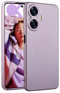 Realme C55 Kılıf İnce Soft Mat Renkli Esnek Silikon Kapak - Rose Gold