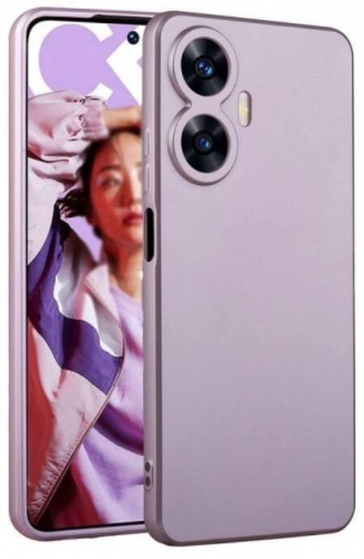 Realme C55 Kılıf İnce Soft Mat Renkli Esnek Silikon Kapak - Rose Gold