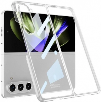 Galaxy Z Fold 5 Kılıf Zore Full Camlı Kıpta Kapak - Şeffaf