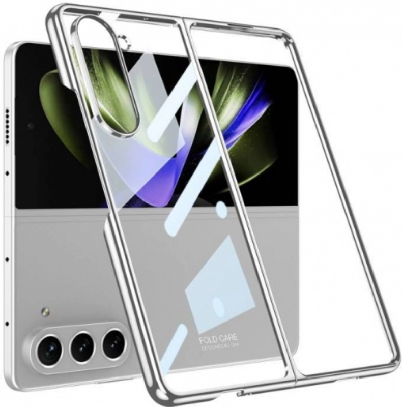 Galaxy Z Fold 5 Kılıf Zore Full Camlı Kıpta Kapak - Gümüş