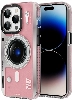 Apple iPhone 14 Pro Max Kılıf Magsafe Şarj Özellikli Lens Figürlü YoungKit Art Film Serisi Kapak - Pembe