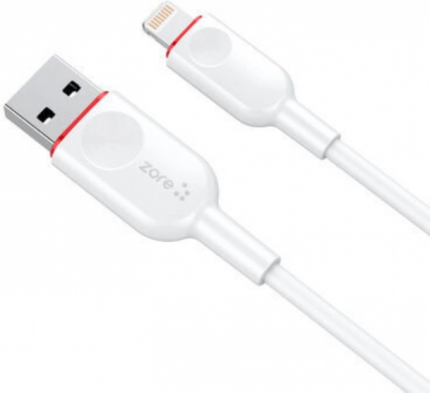 Zore ZCL-02 iPhone Lightning Usb Şarj Data Kablo 2.4A - Beyaz