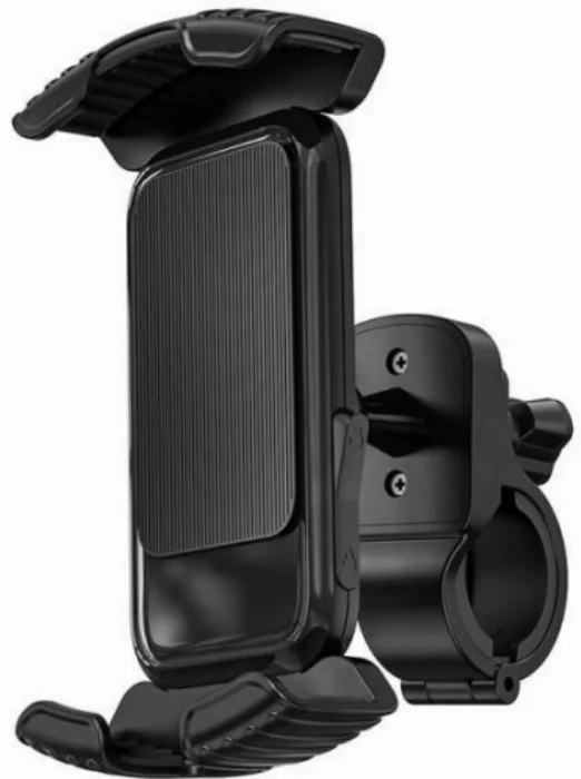 Wiwu CH037 Sarsıntı Önleyici 360 Derece Dönebilen Ayarlanabilir Motosiklet ve Bisiklet Telefon Tutucu - Siyah