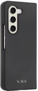 Galaxy Z Fold 5 Kılıf TUMI Liquid Silikon Metal Logo Dizayn Orjinal Lisanslı Kapak - Siyah