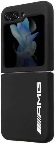 Galaxy Z Flip 5 Kılıf AMG Magsafe Şarj Özellikli Büyük Logo Dizayn Orjinal Lisanslı Kapak - Siyah