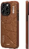 Apple iPhone 15 Pro Max Kılıf Magsafe Şarj Özellikli Youngkit Backboard Serisi Leather Kapak - Kahve