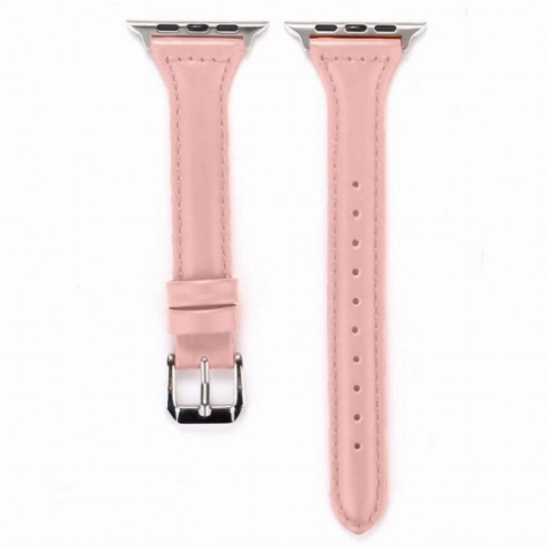 ​​​Apple Watch Ultra 49mm Kordon KRD-28 Deri Strap Kayış - Pembe