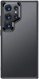 Samsung Galaxy S24 Ultra Kılıf Volks Serisi Kenarları Silikon Arkası Şeffaf Sert Kapak  - Siyah