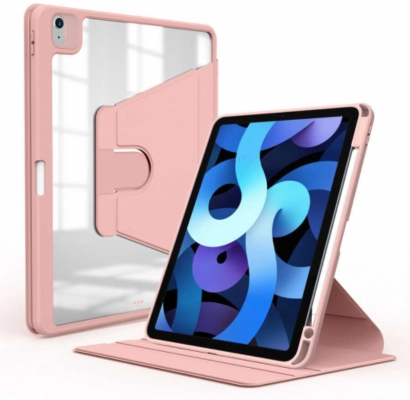 Apple iPad Air 11 2024 Kılıf Zore Nayn Dönebilen Standlı Kılıf - Pembe