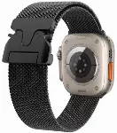 Apple Watch 10 46mm Zore KRD-25 Metal Hasır Kordon - Siyah