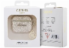 Apple Airpods 3. Nesil Kılıf GUESS Glitter 4G Charm Kapak - Siyah