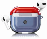 Apple Airpods 3. Nesil Kılıf Zore Shockproof Silikon - Mavi-Kırmızı
