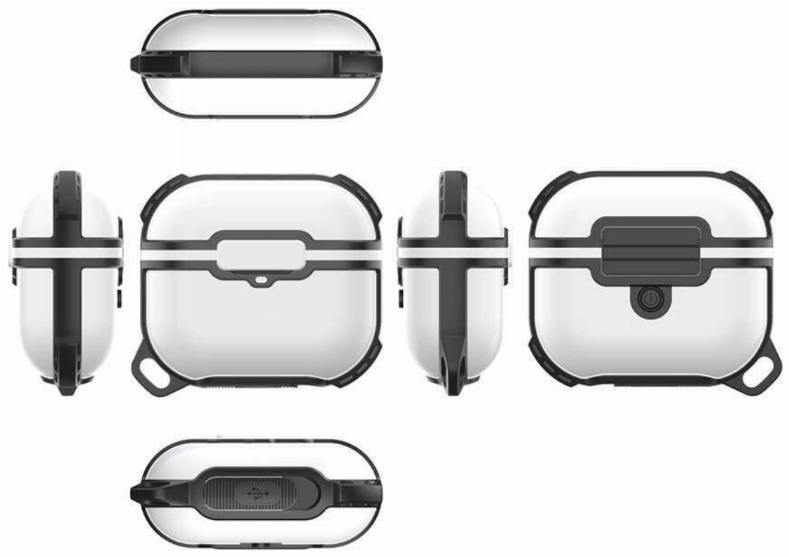 Apple Airpods 3. Nesil Zore Airbag 16 Silikon 1-1 Su Geçirmez Kılıf - Beyaz