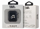 Apple Airpods Kılıf Karl Lagerfeld Orjinal Lisanslı Monogram Silikon Kapak - Siyah