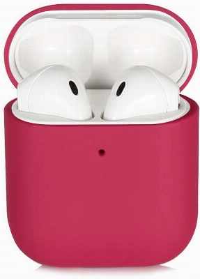 Apple Airpods Kılıf Zore Silk Silikon - Pembe Koyu