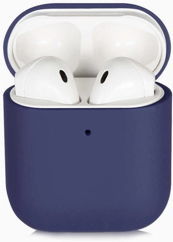 Apple Airpods Kılıf Zore Silk Silikon - Saks Mavi