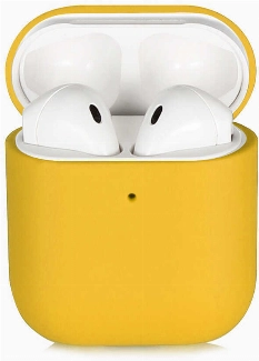 Apple Airpods Kılıf Zore Silk Silikon - Sarı