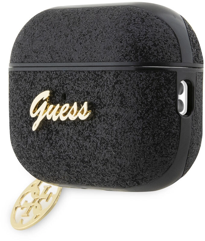 Apple Airpods Pro 2 Kılıf GUESS Glitter 4G Charm Kapak - Siyah