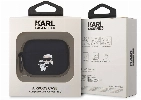 Apple Airpods Pro 2 Kılıf Karl Lagerfeld Orjinal Lisanslı Karl & Choupette 3D Silikon Kapak - Siyah