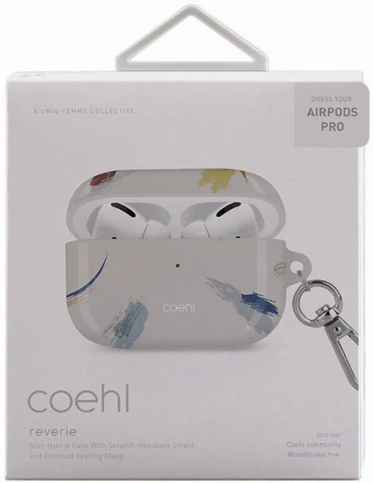 Apple Airpods Pro Kılıf Fırça Boya Desenli Coehl Reverie Kapak - Mavi