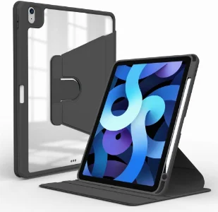 Apple iPad 10.9 2022 (10. Nesil) Tablet Kılıf Zore Nayn Dönebilen Standlı Kapak - Siyah