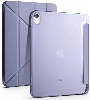 Apple iPad 10.9 2022 (10. Nesil) Tablet Kılıfı Standlı Tri Folding Kalemlikli Silikon Smart Cover - Mor