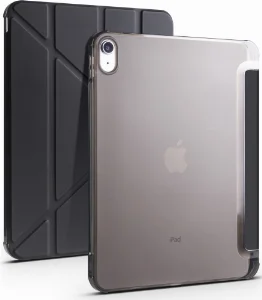 Apple iPad 10.9 2022 (10. Nesil) Tablet Kılıfı Standlı Tri Folding Kalemlikli Silikon Smart Cover - Siyah