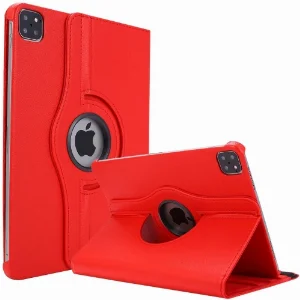 Apple iPad Pro 12.9 inç 2020 Tablet Kılıfı 360 Derece Dönebilen Standlı Kapak - Kırmızı
