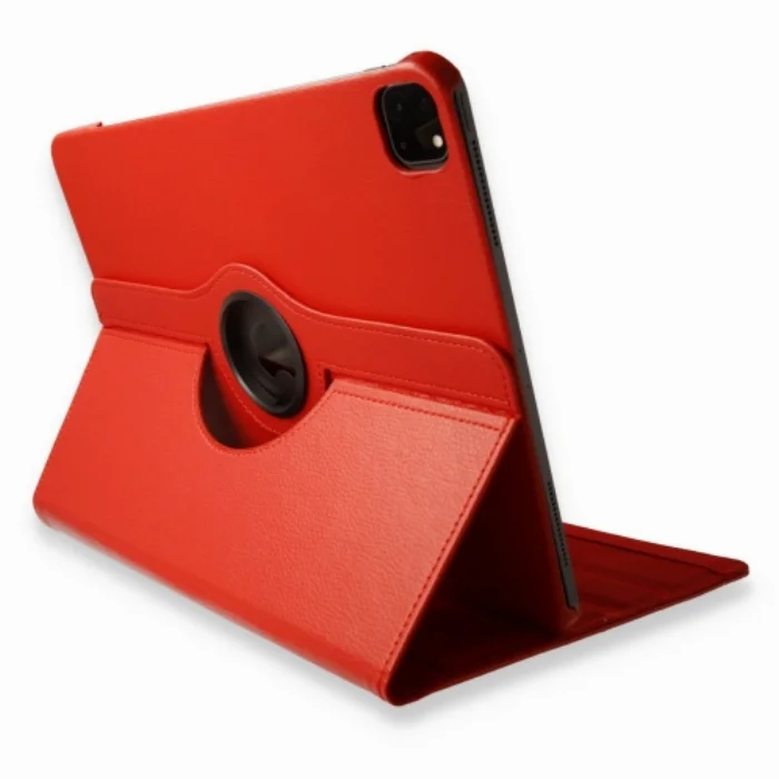 Apple iPad Pro 11 inç 2020 Tablet Kılıfı 360 Derece Dönebilen Standlı Kapak - Kırmızı