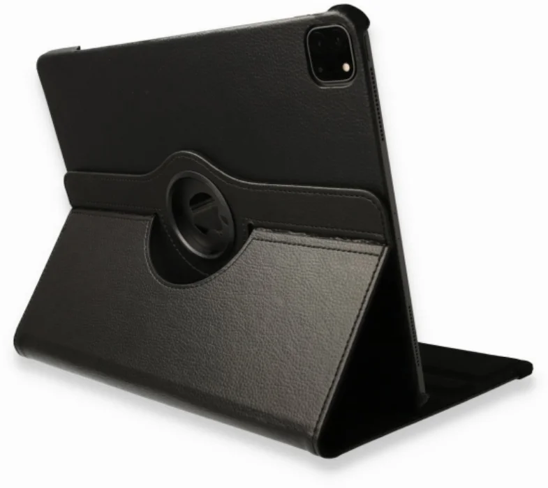 Apple iPad Pro 12.9 2021 (5. Nesil) Tablet Kılıfı 360 Derece Dönebilen Standlı Kapak - Siyah