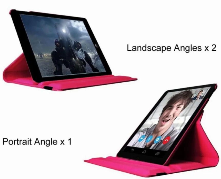 Apple iPad 3 Tablet Kılıfı 360 Derece Dönebilen Standlı Kapak - Pembe