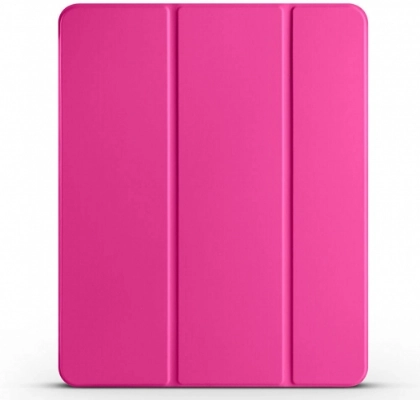 Apple iPad Air 10.9 2022 (5.Nesil) Tablet Kılıfı Flip Smart Standlı Kalem Bölmeli Akıllı Kapak Smart Cover - Pembe Koyu