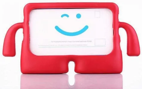 Apple iPad Air 11 2024 Kılıf Standlı Çocuklar İçin Renkli Koruyucu iBuy Tablet Kapak - Kırmızı