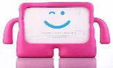 Apple iPad Air 11 2024 Kılıf Standlı Çocuklar İçin Renkli Koruyucu iBuy Tablet Kapak - Pembe Koyu
