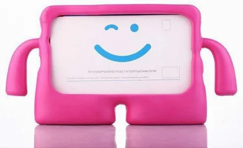 Apple iPad Air 11 2024 Kılıf Standlı Çocuklar İçin Renkli Koruyucu iBuy Tablet Kapak - Pembe Koyu