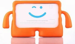Apple iPad Air 11 2024 Kılıf Standlı Çocuklar İçin Renkli Koruyucu iBuy Tablet Kapak - Turuncu