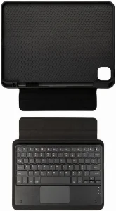 Apple iPad Air 11 2024 Klavyeli Kılıf Zore Border Keyboard Bluetooh Bağlantılı Standlı Tablet Kılıfı - Siyah