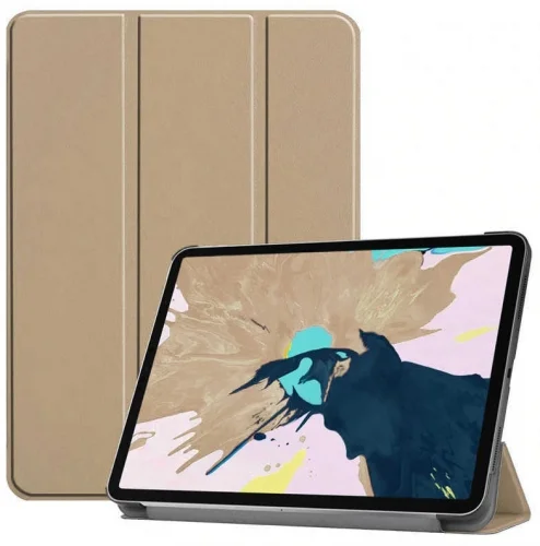 Apple iPad Air 11 2024 Tablet Kılıfı Flip Smart Standlı Akıllı Kapak Smart Cover - Gold