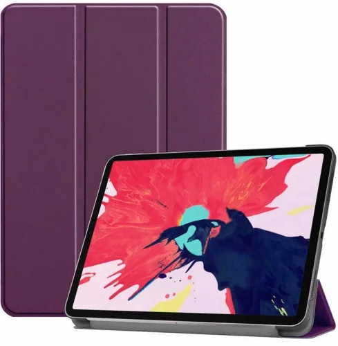 Apple iPad Air 11 2024 Tablet Kılıfı Flip Smart Standlı Akıllı Kapak Smart Cover - Mor