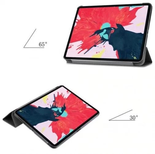 Apple iPad Air 11 2024 Tablet Kılıfı Flip Smart Standlı Akıllı Kapak Smart Cover - Pembe