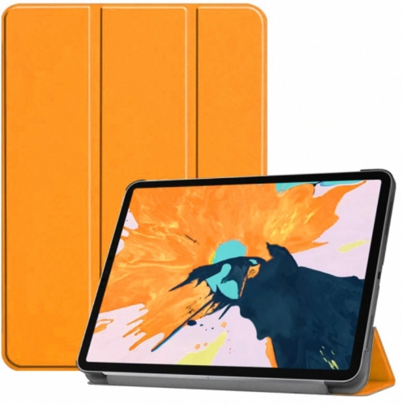 Apple iPad Air 11 2024 Tablet Kılıfı Flip Smart Standlı Akıllı Kapak Smart Cover - Turuncu