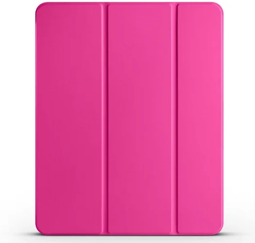 Apple iPad Air 11 2024 Tablet Kılıfı Flip Smart Standlı Kalem Bölmeli Akıllı Kapak Smart Cover - Pembe Koyu