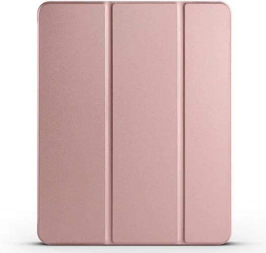 Apple iPad Air 11 2024 Tablet Kılıfı Flip Smart Standlı Kalem Bölmeli Akıllı Kapak Smart Cover - Rose Gold