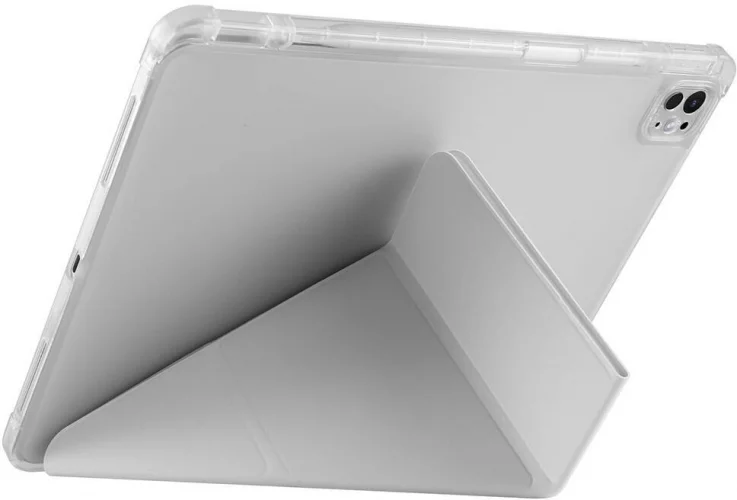 Apple iPad Air 11 2024 Tablet Kılıfı Standlı Tri Folding Kalemlikli Silikon Smart Cover - Gold