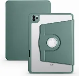 Apple iPad Air 11 2024 Tablet Kılıfı Termik Kalem Bölmeli Dönebilen Standlı Kapak - Koyu Yeşil