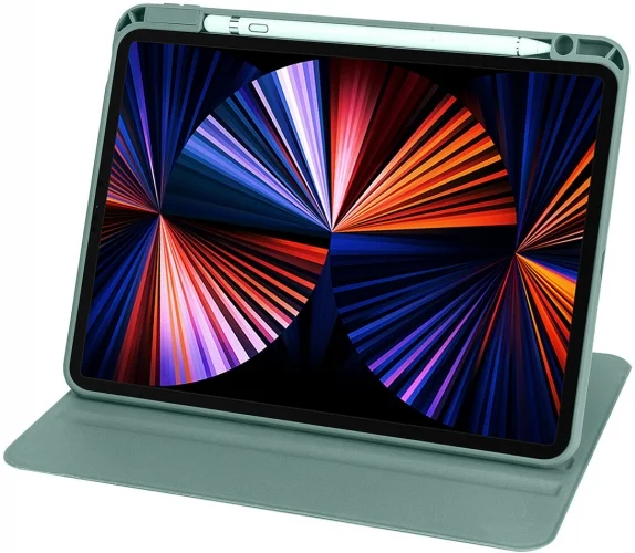 Apple iPad Air 11 2024 Tablet Kılıfı Termik Kalem Bölmeli Dönebilen Standlı Kapak - Lavanta Grisi