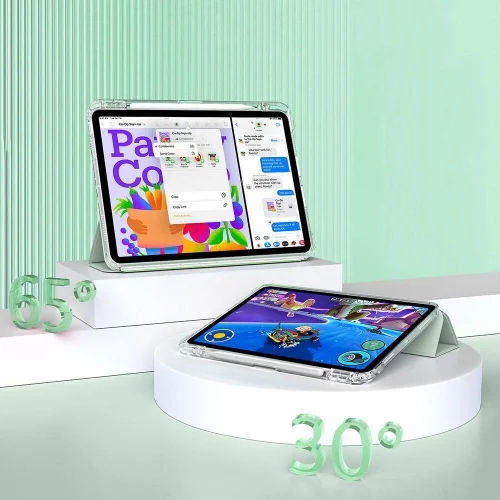 Apple iPad Air 13 2024 ​Kılıf Magnetik Ayrılabilen Airbagli Sliding Silikon Tablet Kapak - Lavender