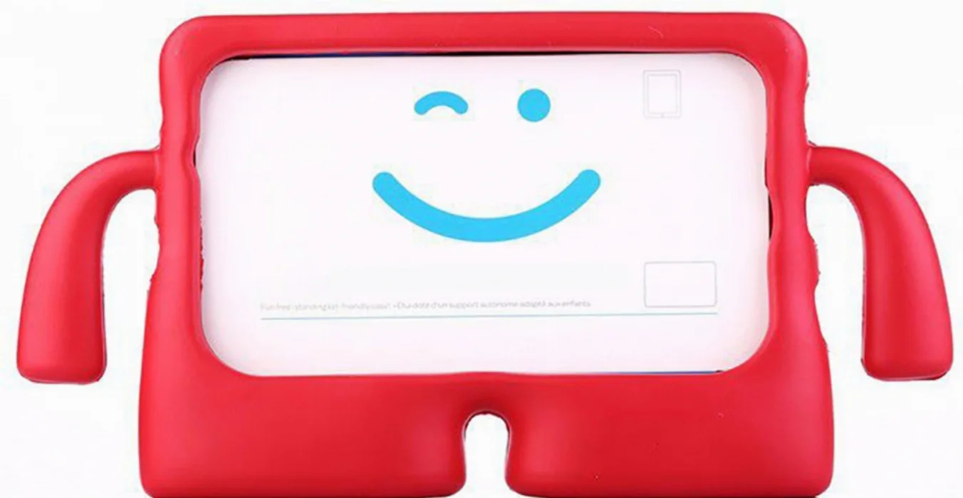 Apple iPad Air 4 10.9 inç 2020  Kılıf Çocuklar İçin Standlı Eğlenceli Korumalı Silikon Tablet Kılıfı - Kırmızı