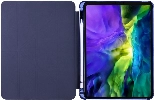 Apple iPad Air 4 10.9 inç 2020  Tablet Kılıfı Standlı Tri Folding Kalemlikli Silikon Smart Cover - Lacivert